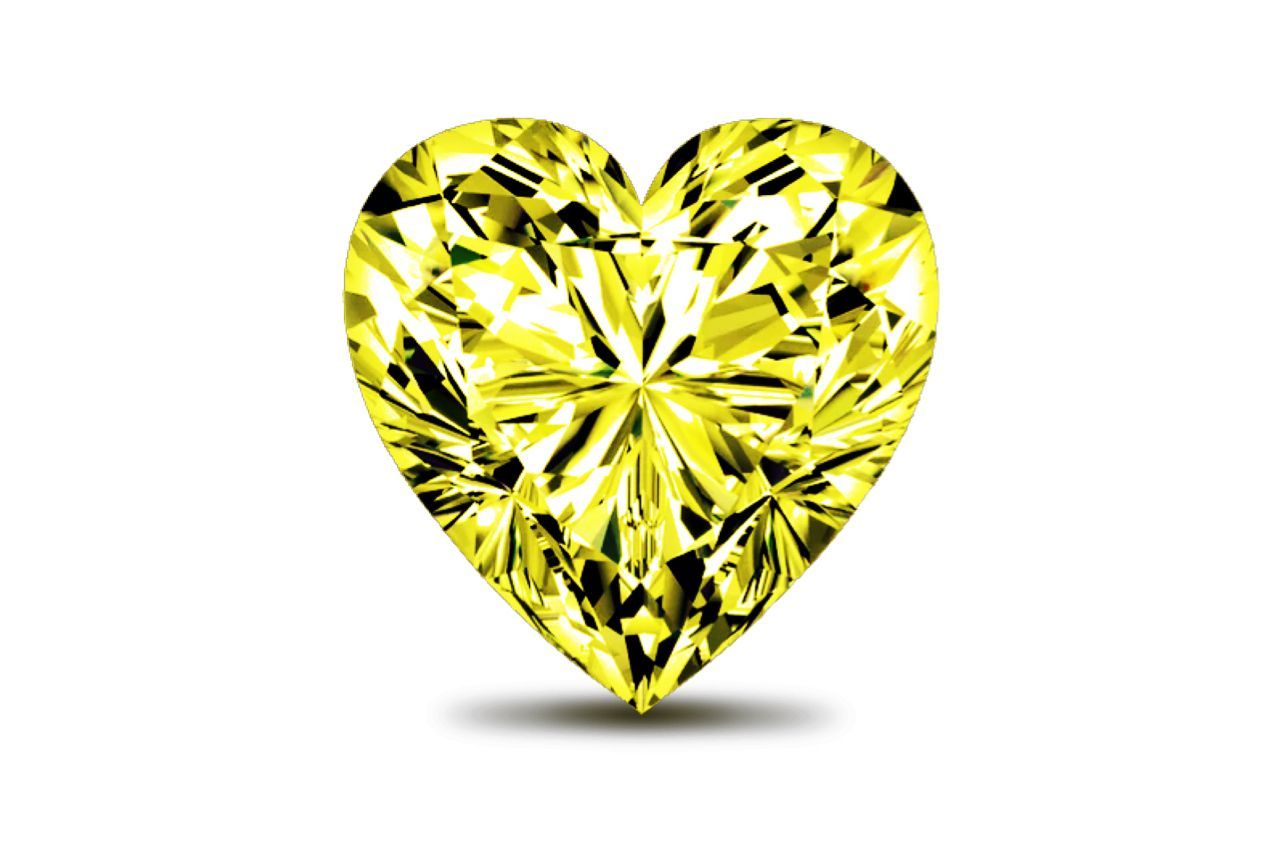 0.61 Carat Heart Yellow Diamond