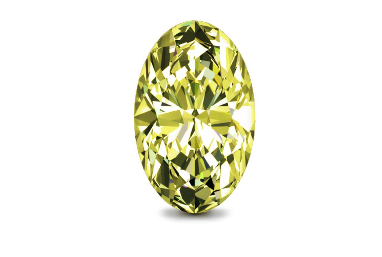 0.34 Carat Oval Yellow Diamond