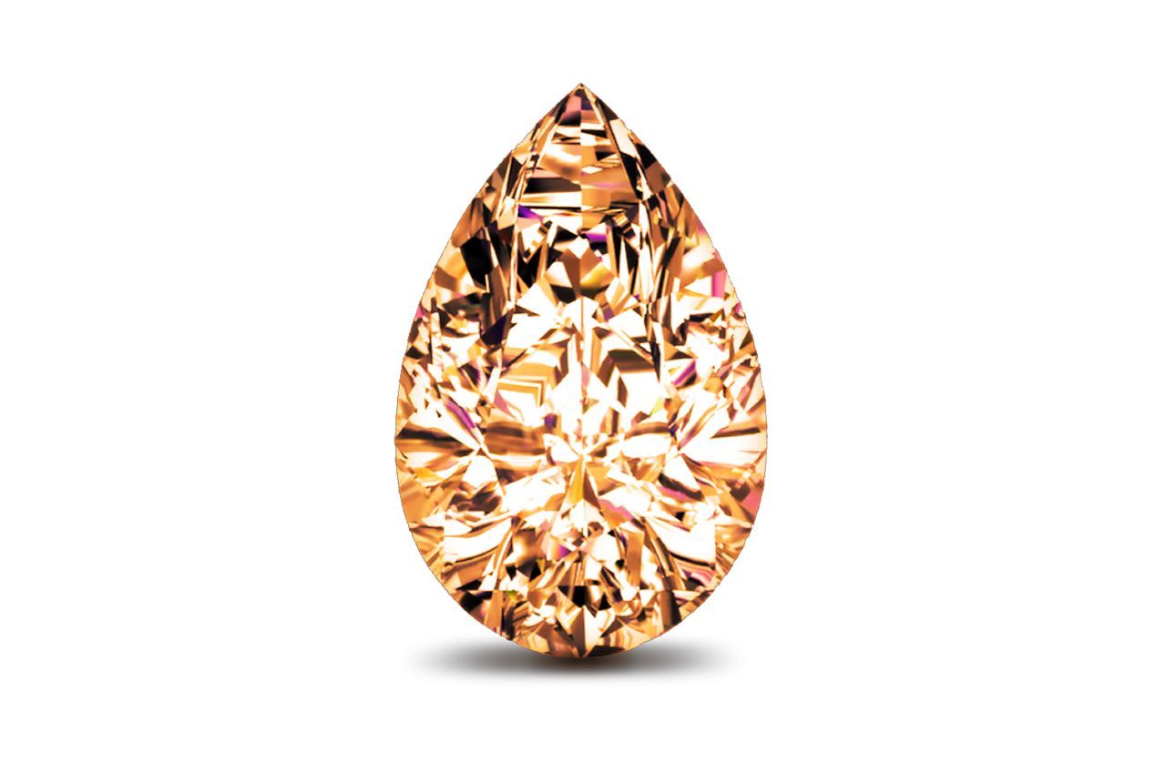 0.60 Carat Pear Orange Diamond