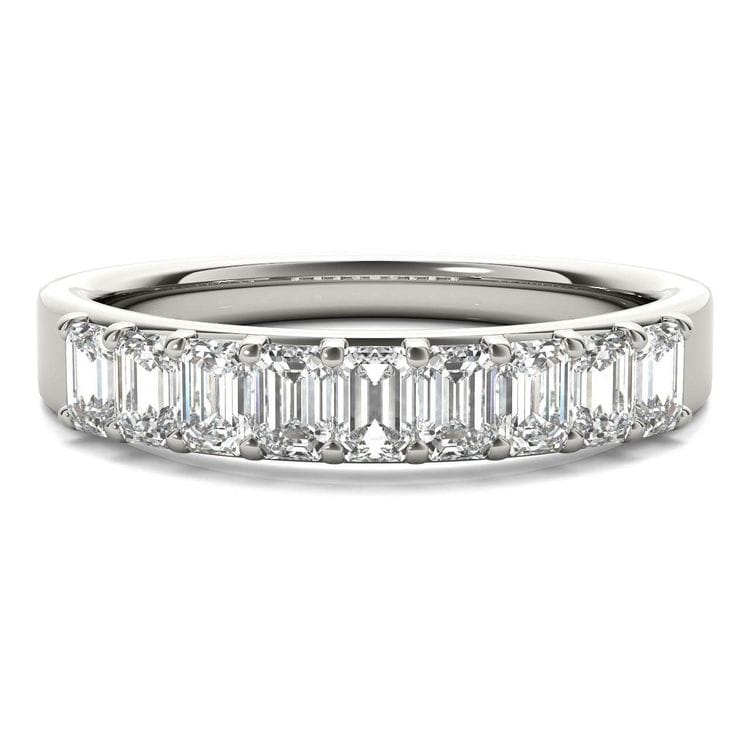 Nine-Stone Emerald Cut Diamond Wedding Ring