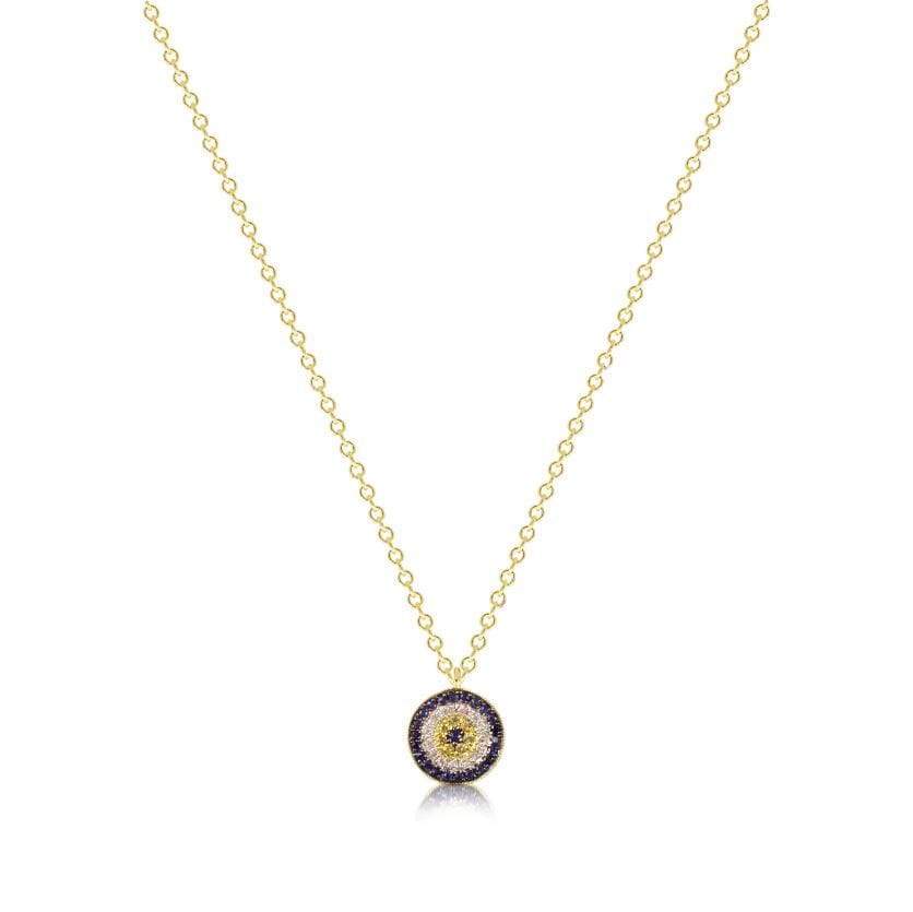 Meira T 14kt Gold 0.07 CTW Classic Evil Eye Necklace