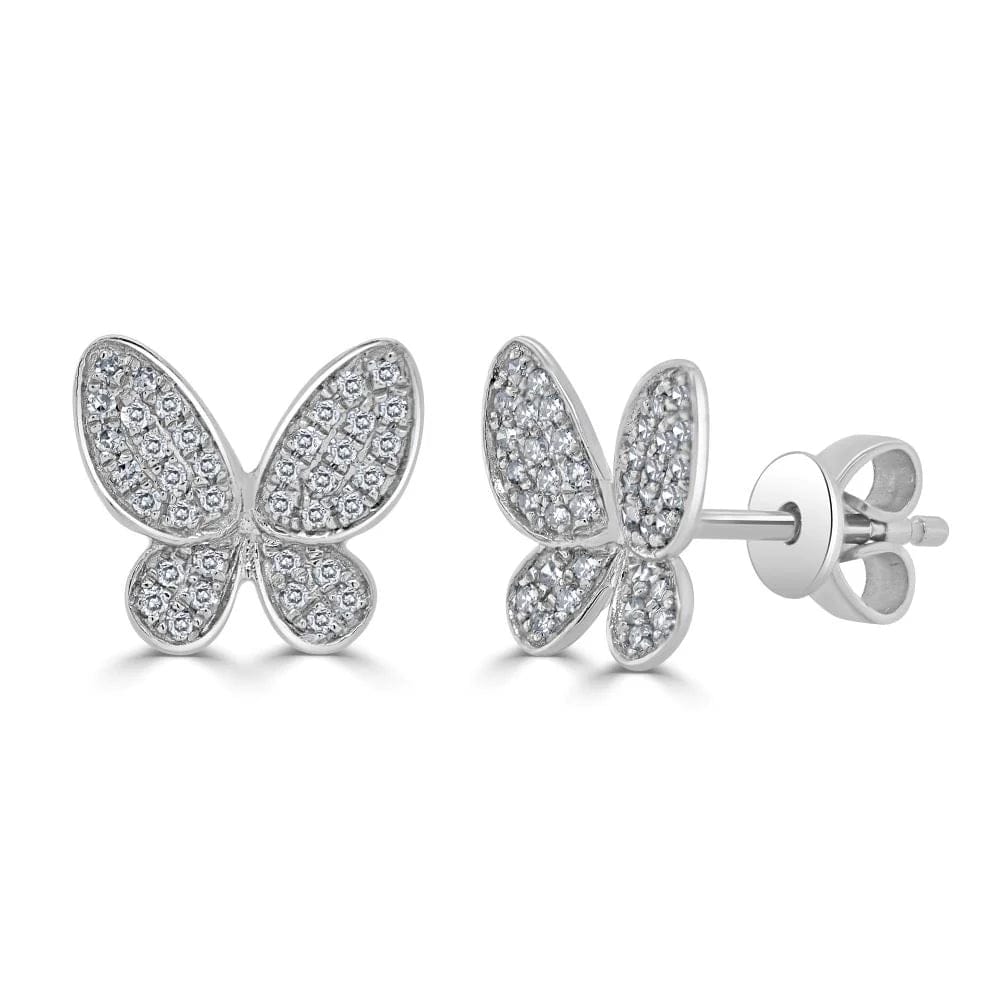 14kt Gold 0.18 CTW Diamond Butterfly Earrings