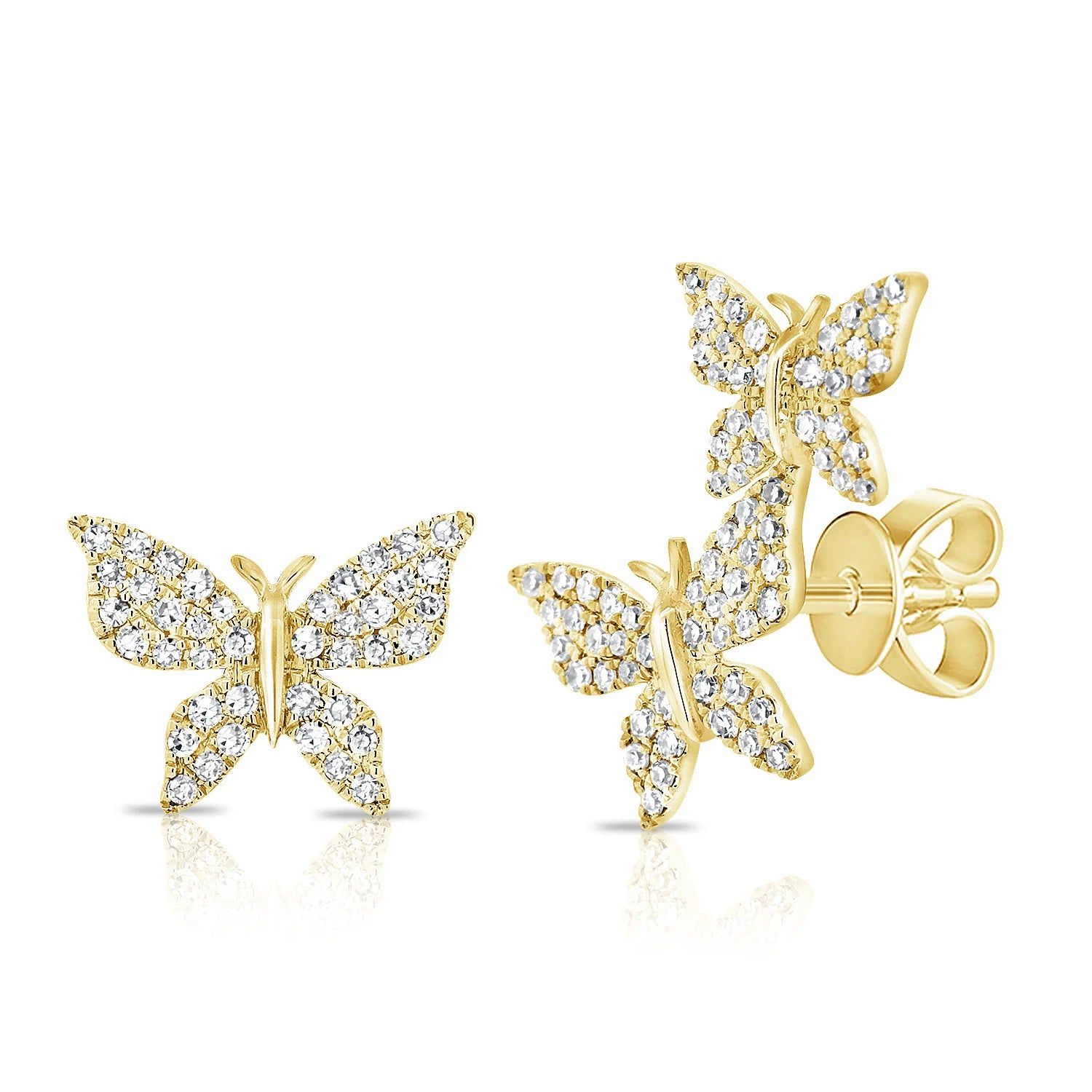 14kt Gold 0.35 CTW Mismatched Butterfly Diamond Earring