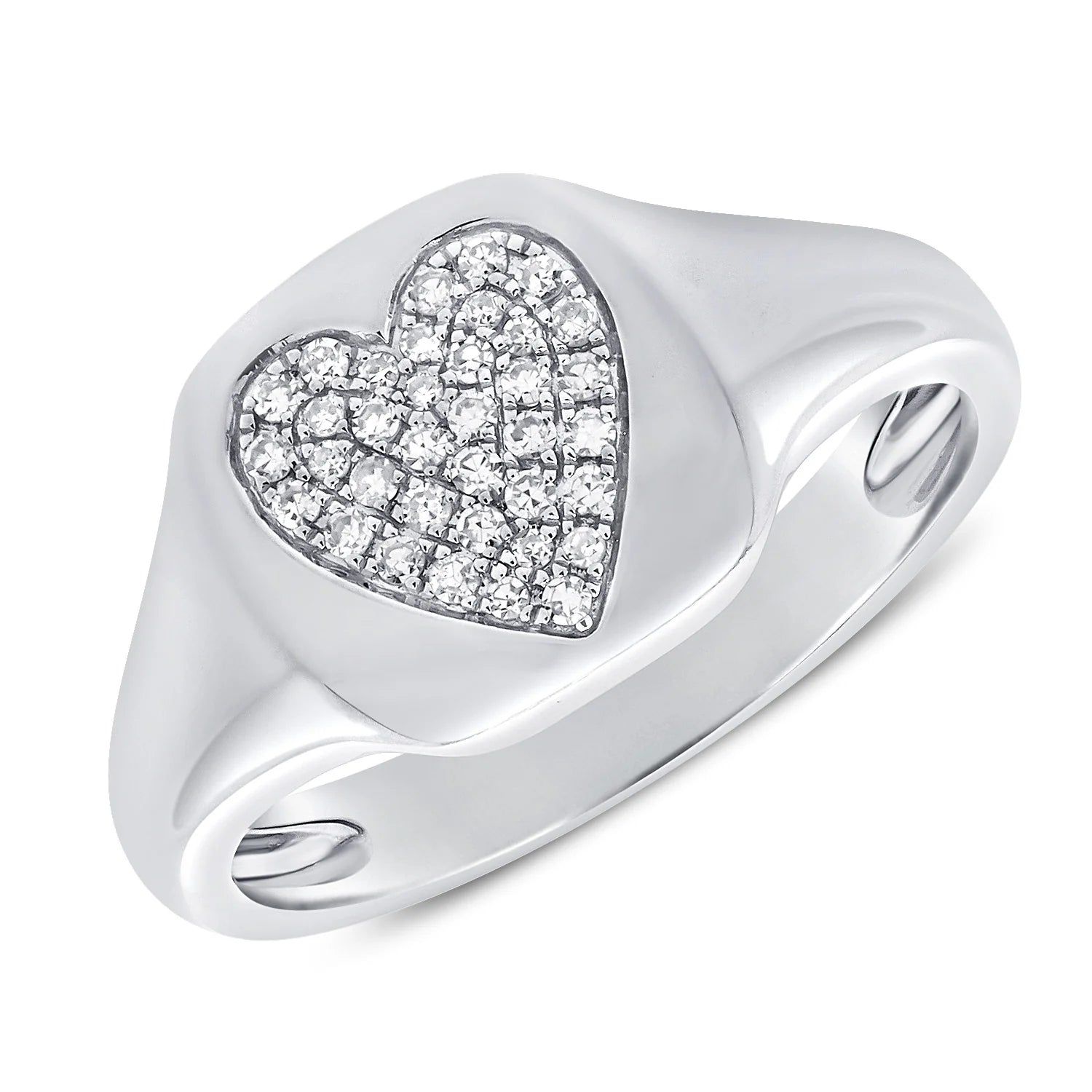 14kt Gold 0.09 CTW Diamond Heart Signet Ring