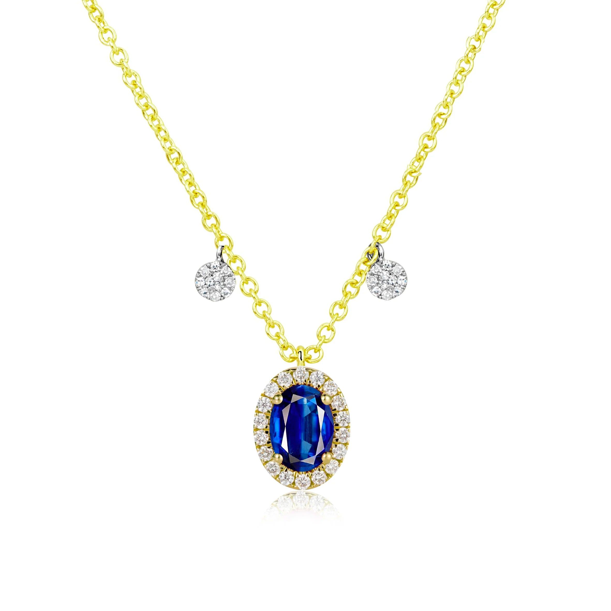 Meira T 14kt Yellow Gold Blue Sapphire & Diamond Necklace