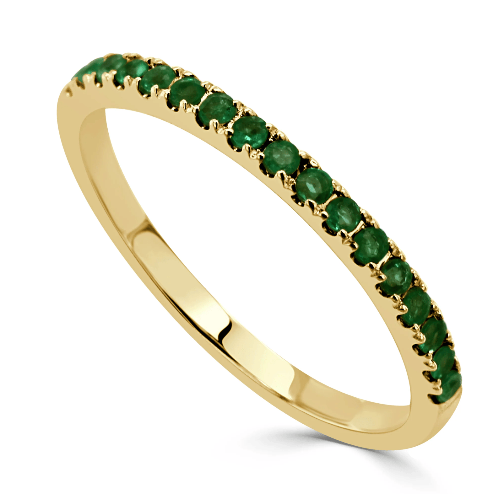 14kt Gold 0.25 CTW Emerald Birthstone Stackable Ring