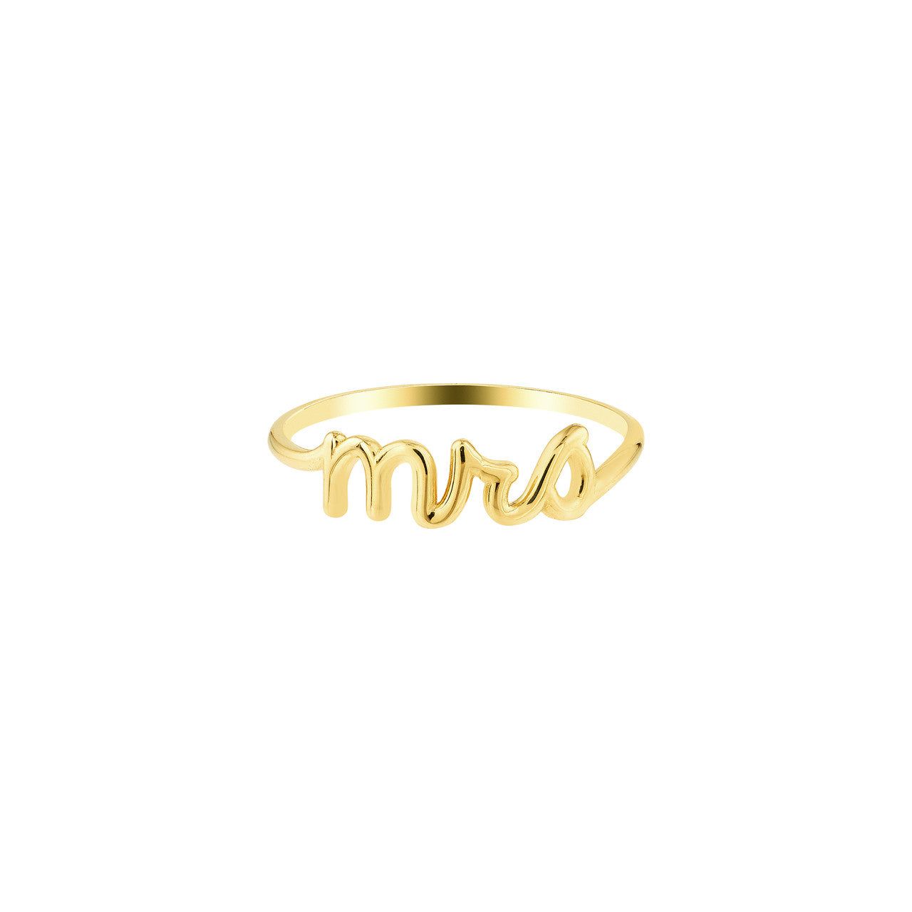 14kt Gold Scripts Collection "Mrs" Ring