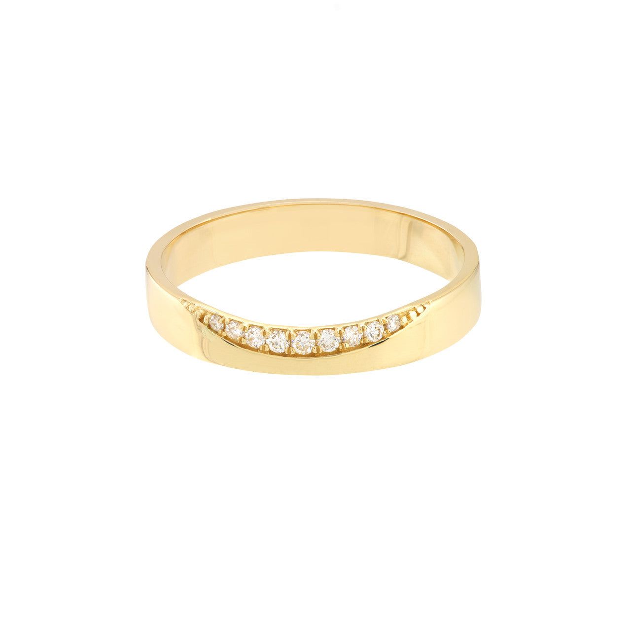 14kt Gold 0.06 CTW Diamond Curved Side Polished Band