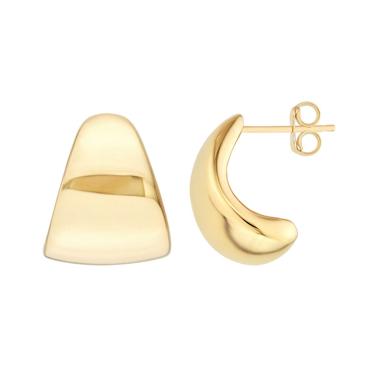 14kt Gold Semi Hoop Earrings