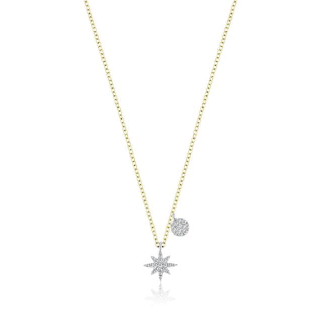 Meira T 14kt Gold 0.09 CTW Starburst Diamond Necklace