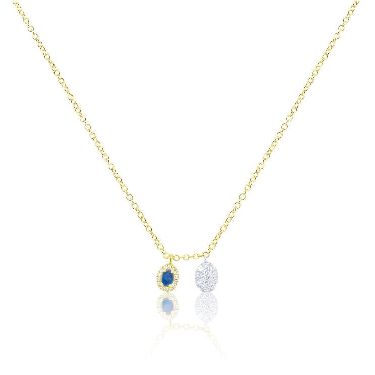 Meira T 14kt Yellow Gold 0.09 CTW Opal and Diamond Necklace