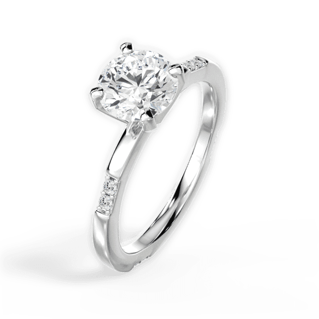 Ritani 14kt White Gold Tapered Diamond Engagement Ring