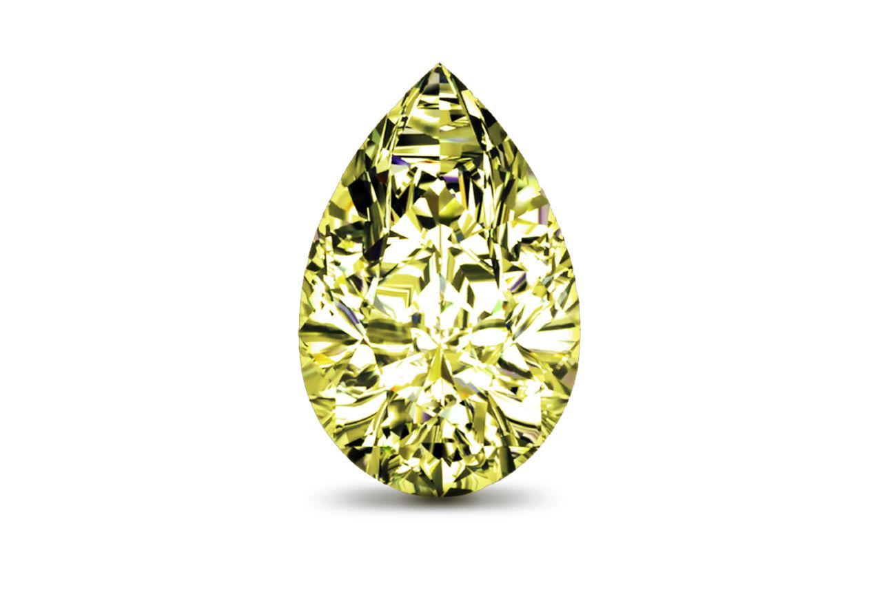 0.37 Carat Pear Yellow Diamond