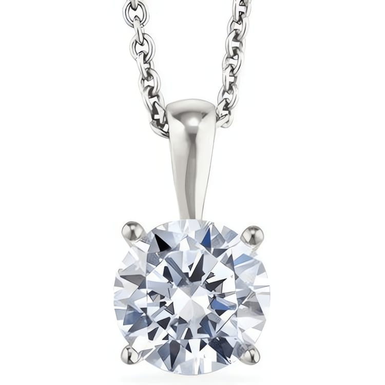 Round Shape Four Prong Solitaire Pendant Setting