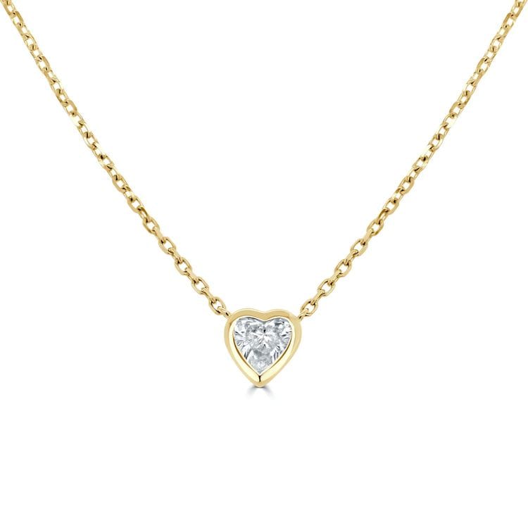 14kt Gold 0.31 CTW Diamond Heart Bezel Necklace