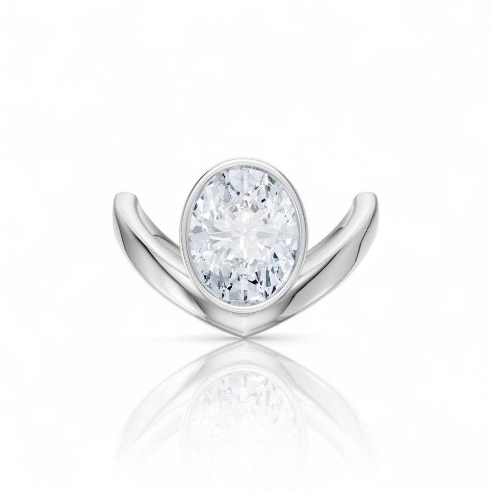 The Lunelle Oval Cut Platinum Bezel-Set Solitaire Engagement Ring