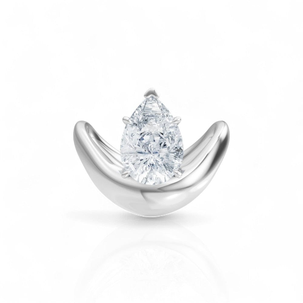 The Minali Pear Cut Platinum Curved Solitaire Engagement Ring