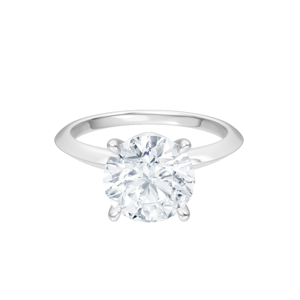 The Orielle Round Cut 14kt White Gold Four-Prong Solitaire Engagement Ring