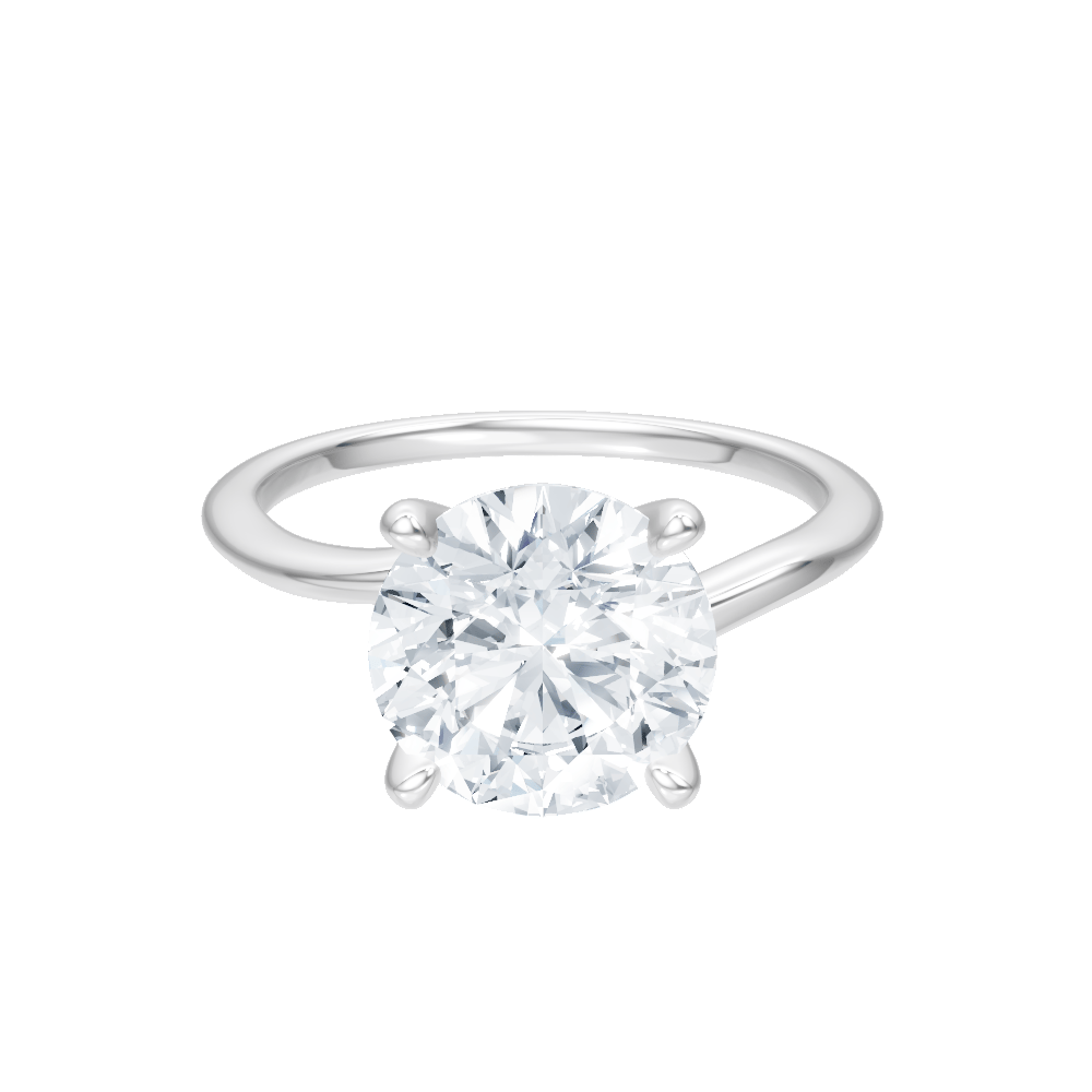 The Geneva Round Cut 14kt White Gold Four-Prong Solitaire Engagement Ring