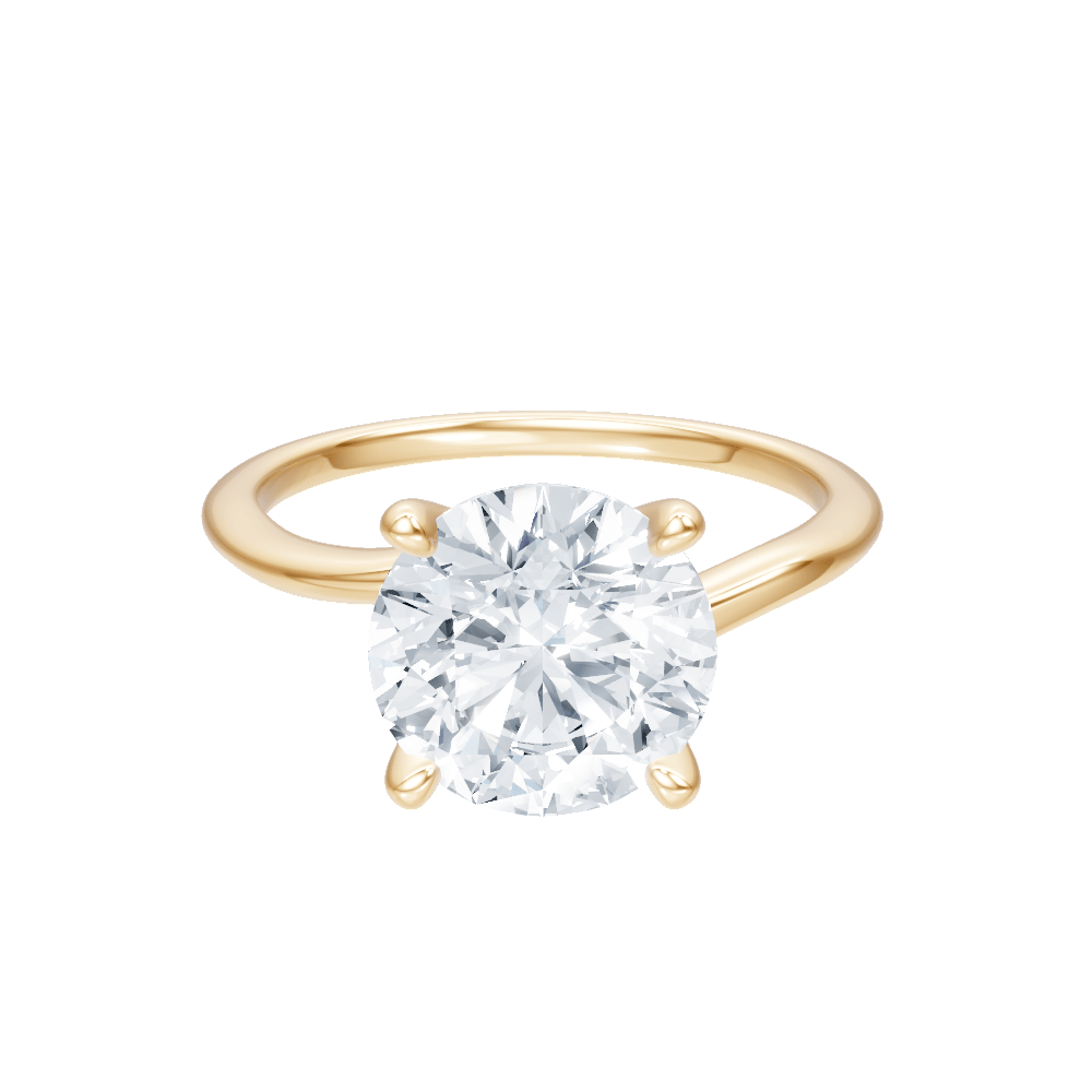 The Geneva Round Cut 14kt Yellow Gold Four-Prong Solitaire Engagement Ring