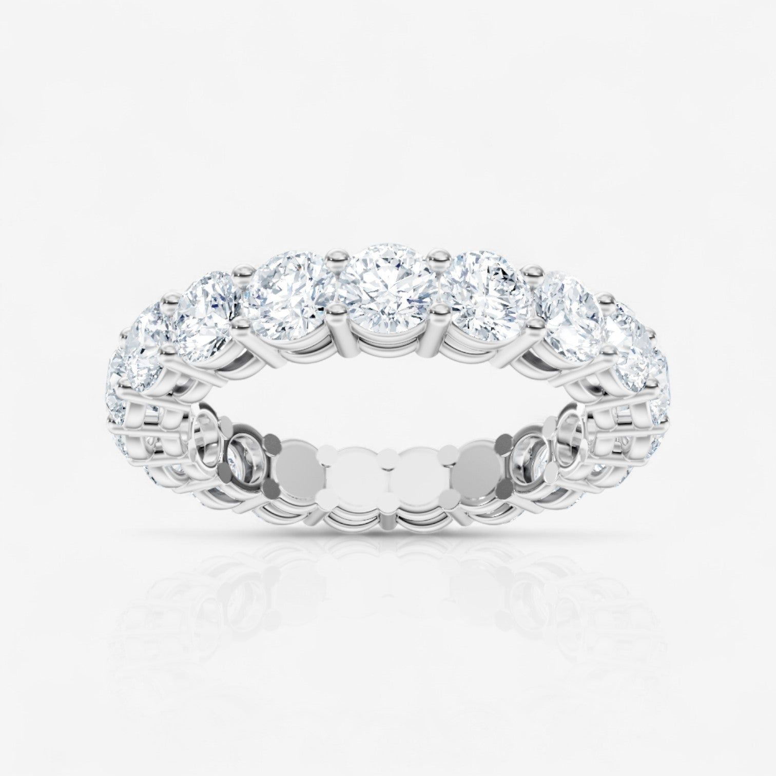 Round Shared Prong Lab Diamond Eternity Band