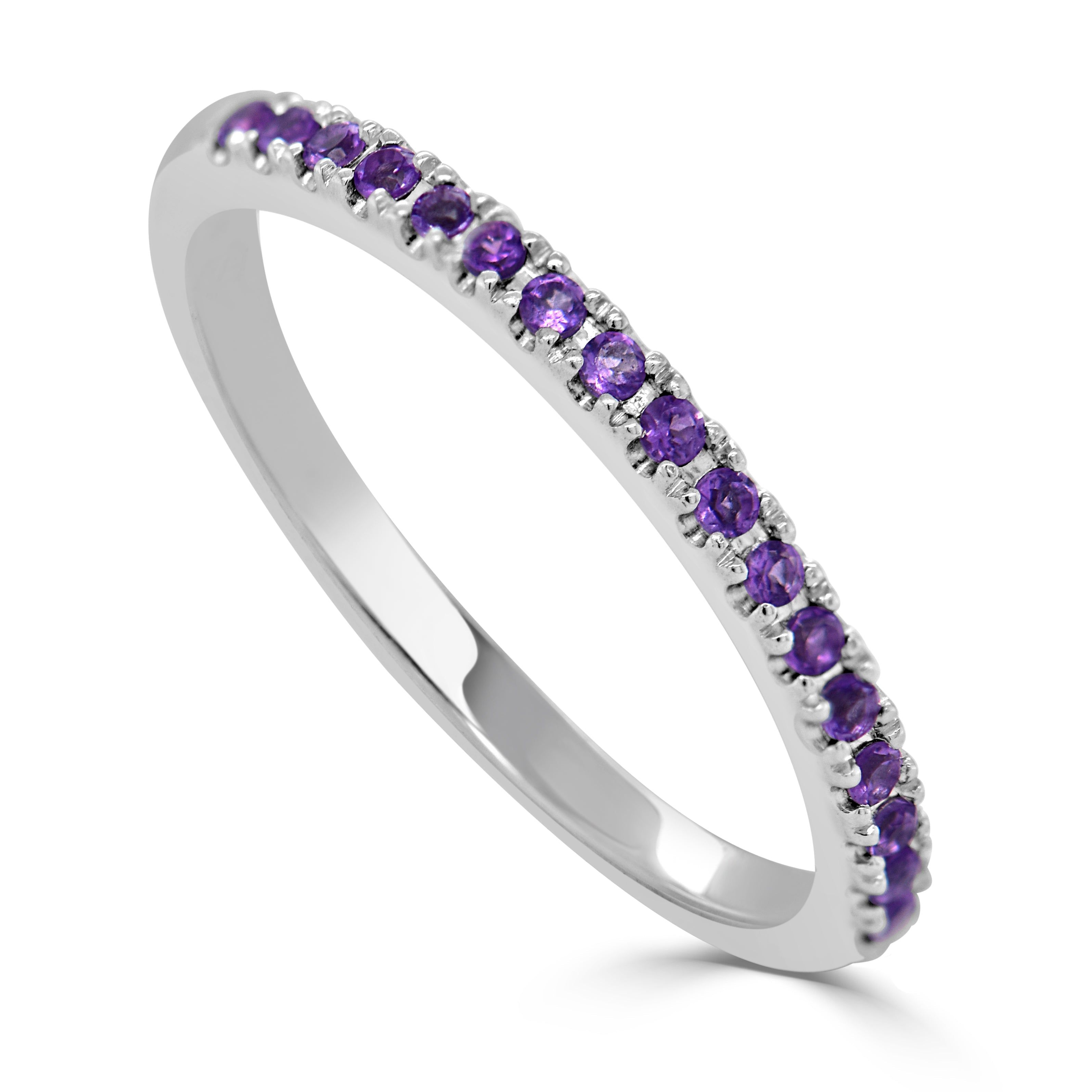 14kt Gold 0.30 CTW Amethyst Birthstone Stackable Ring