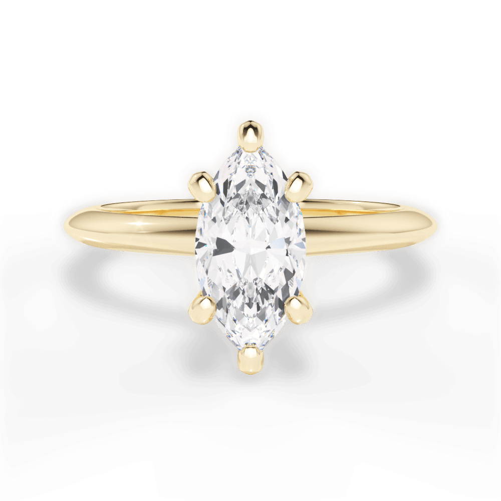 Sybil Solitaire 18kt Yellow Gold Marquise Cut Engagement Ring 