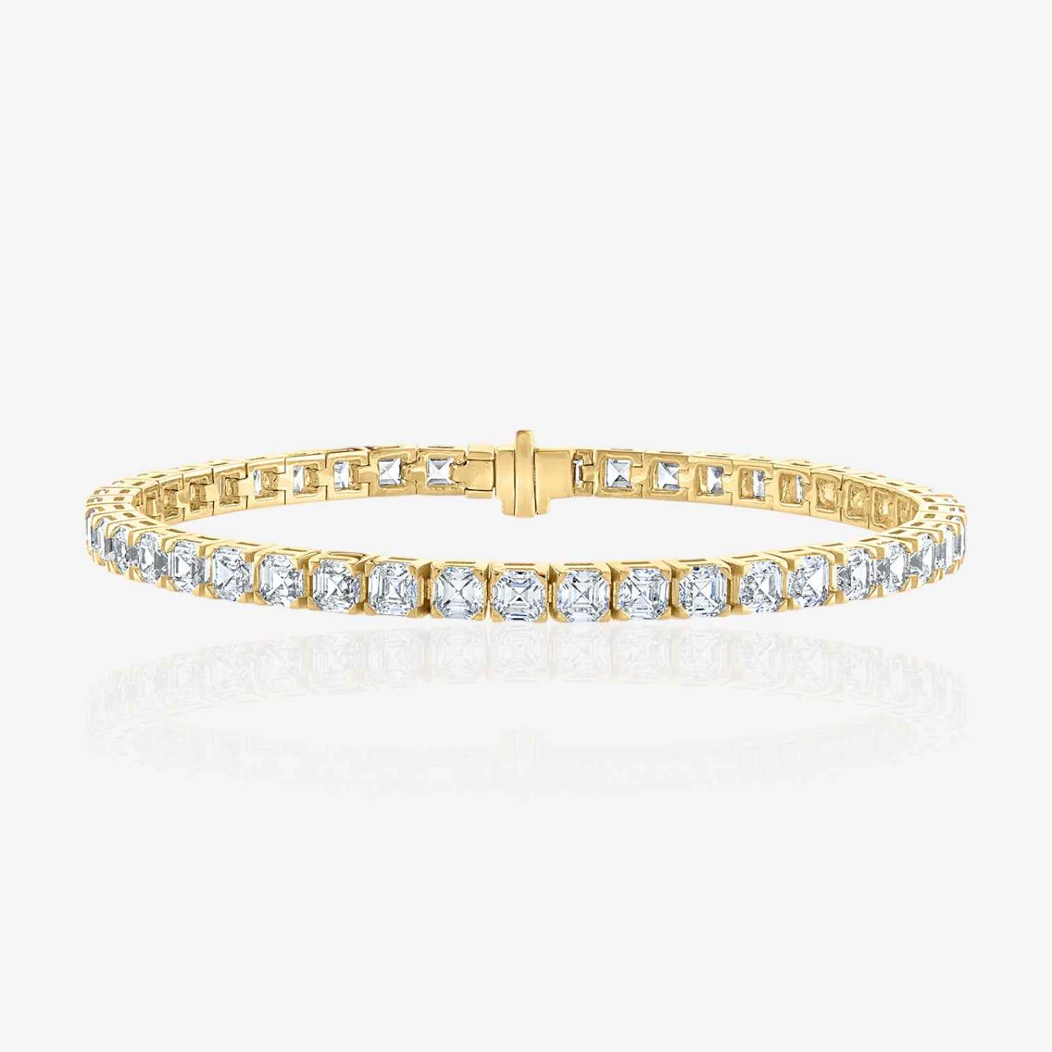 Lab Grown Asscher Diamond Tennis Bracelet