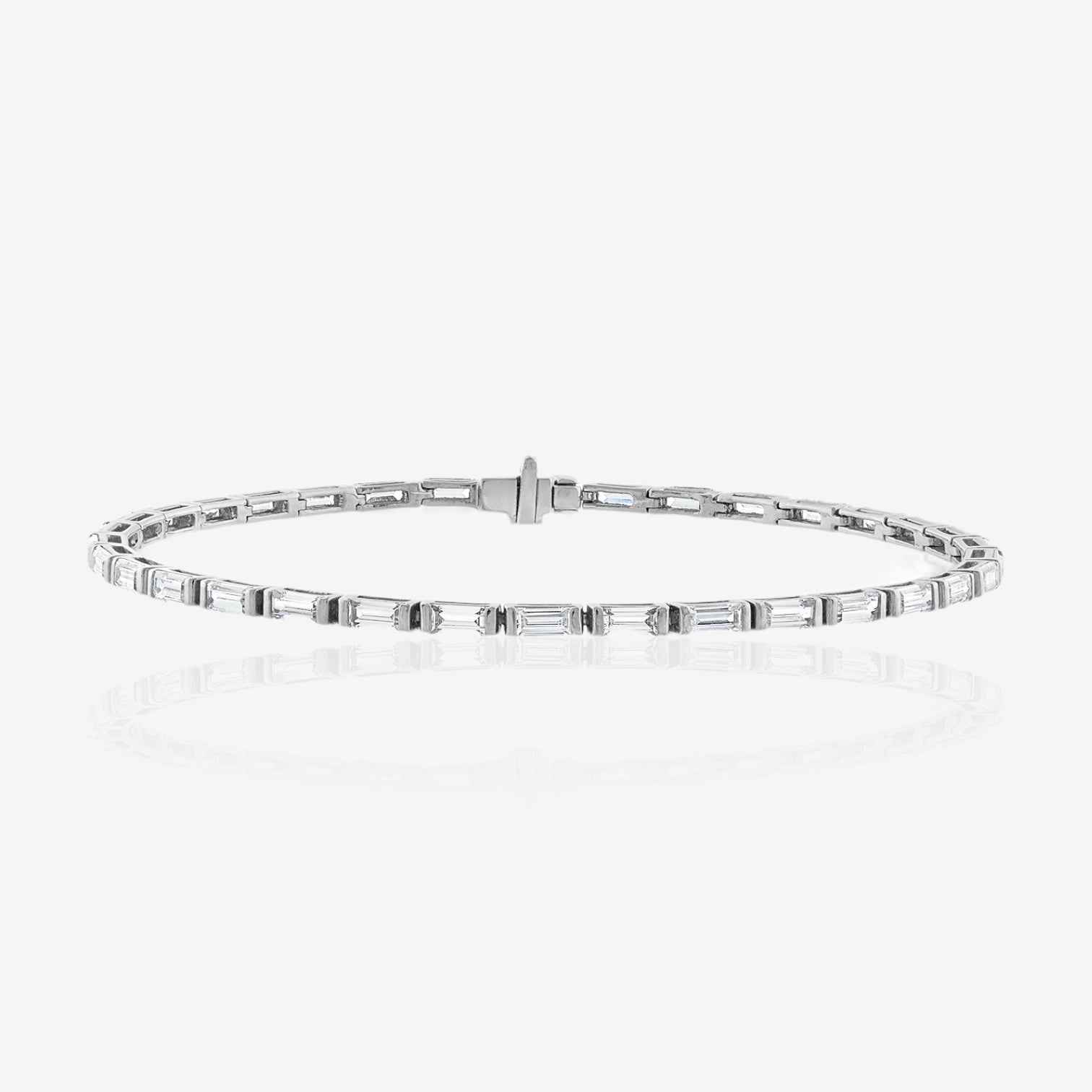 Baguette Cut East-West Diamond Tennis Bracelet