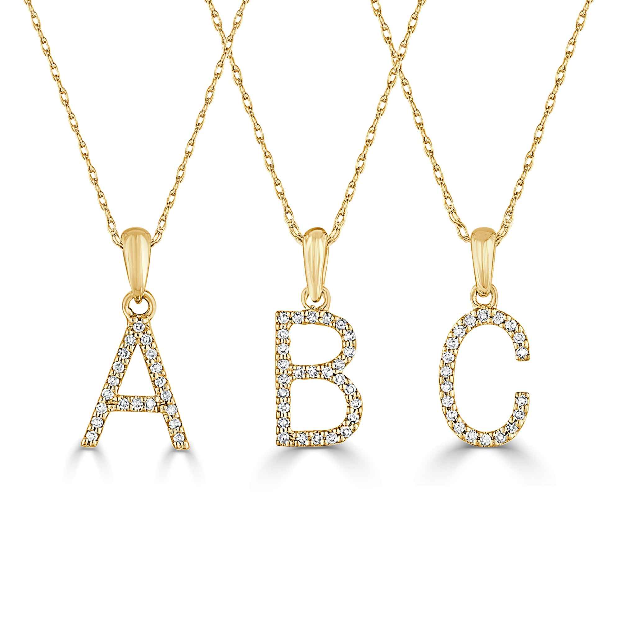 14kt Gold 0.07 CTW Diamond Initial Necklace