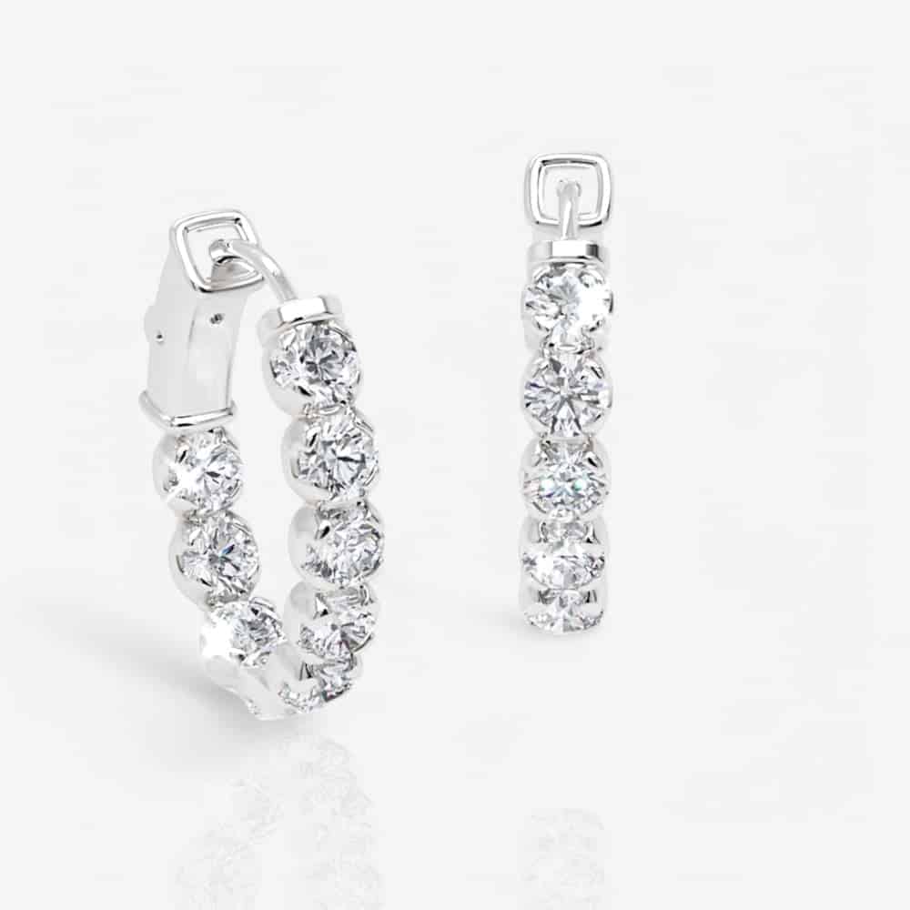 Oval-Shaped Lab Diamond Eternity Hoop Earrings, 1.0 Inch