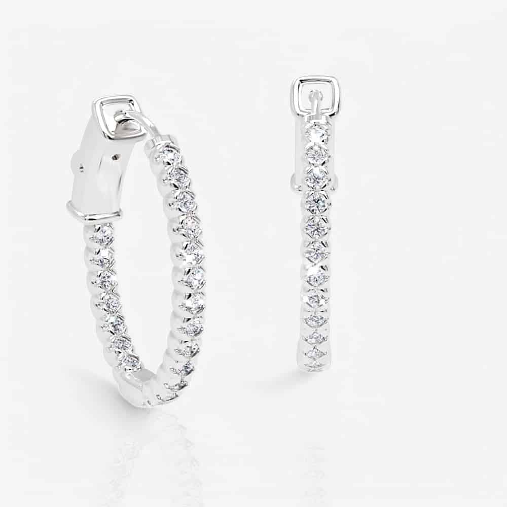 Oval-Shaped Lab Diamond Eternity Hoop Earrings, 1.0 Inch