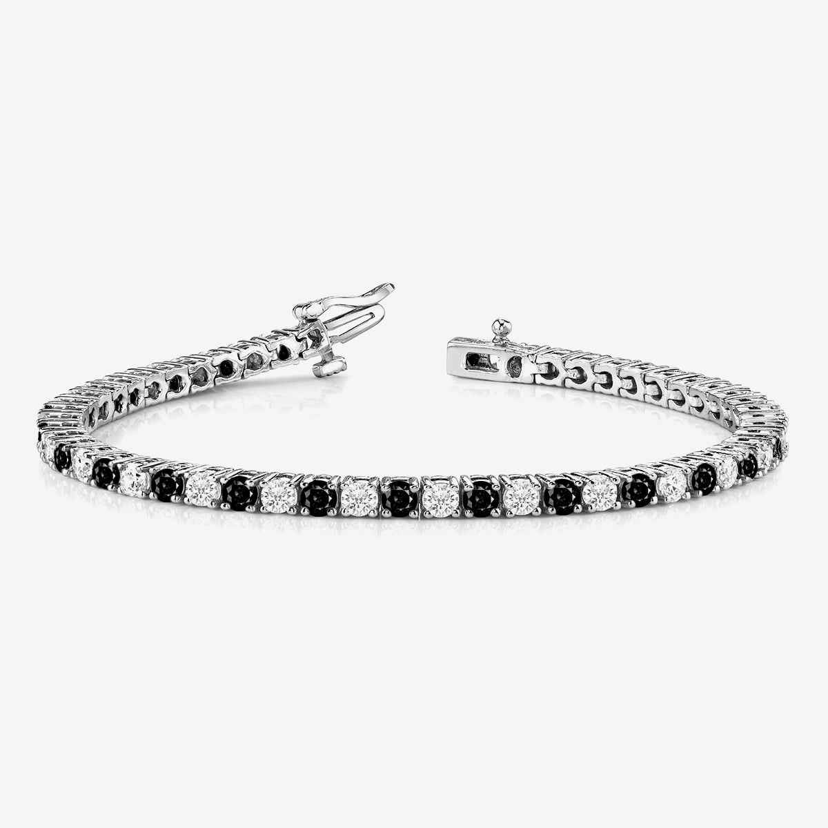 Alternating Black & White Lab Grown Diamond Tennis Bracelet