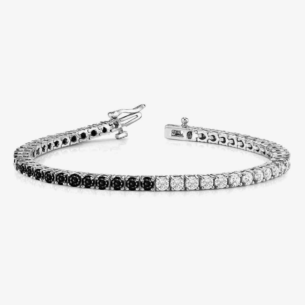 Half & Half Black & White Lab Grown Diamond Tennis Bracelet