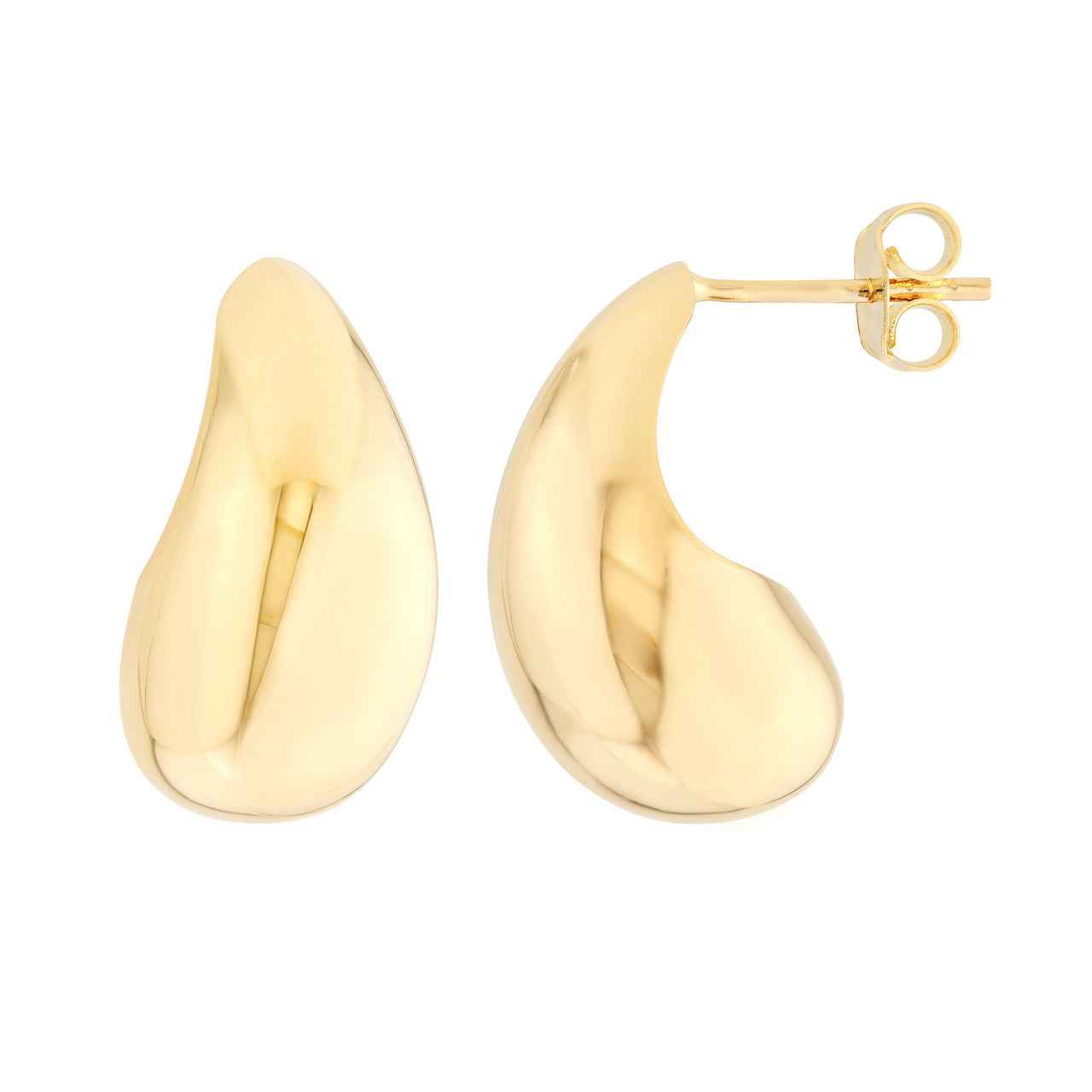 14kt Gold Teardrop Dome Earrings