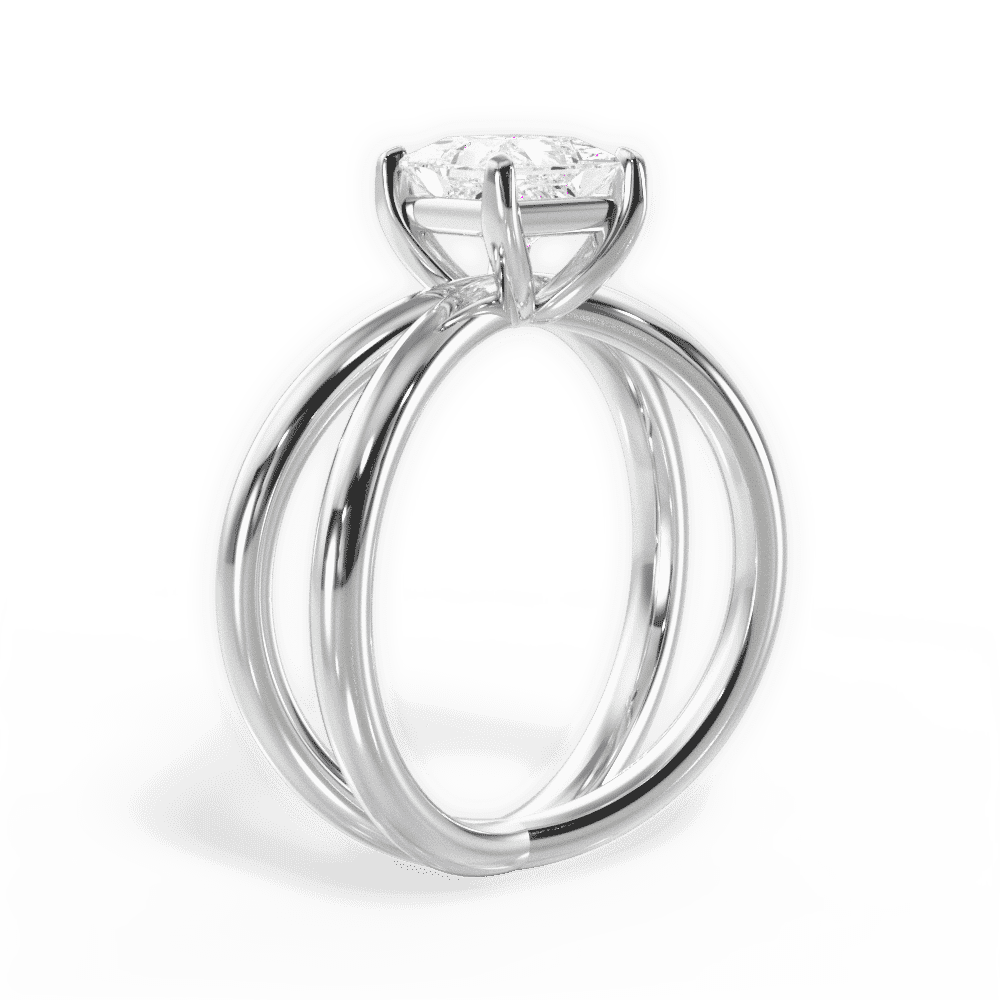 14kt White Gold/18kt White Gold/Platinum/princess/front