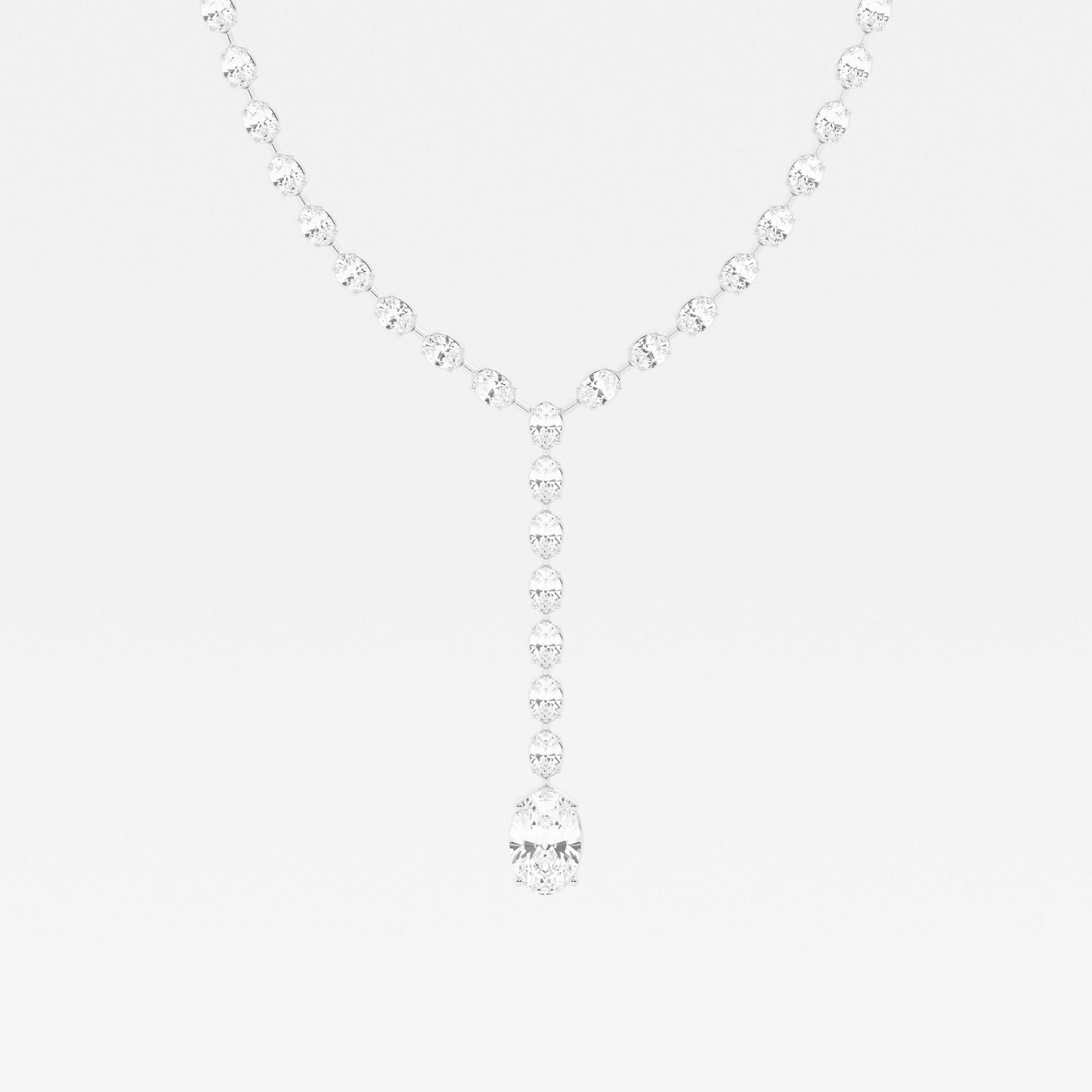 High Jewelry, Oval Cut Lab Diamond Tennis Necklace