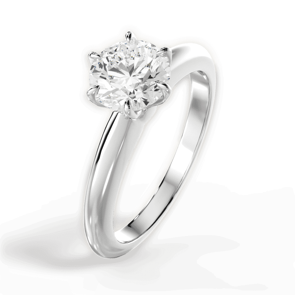 Classic Six-Prong Solitaire Engagement Ring in Platinum