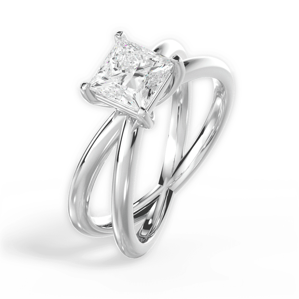 14kt White Gold/18kt White Gold/Platinum/princess/side