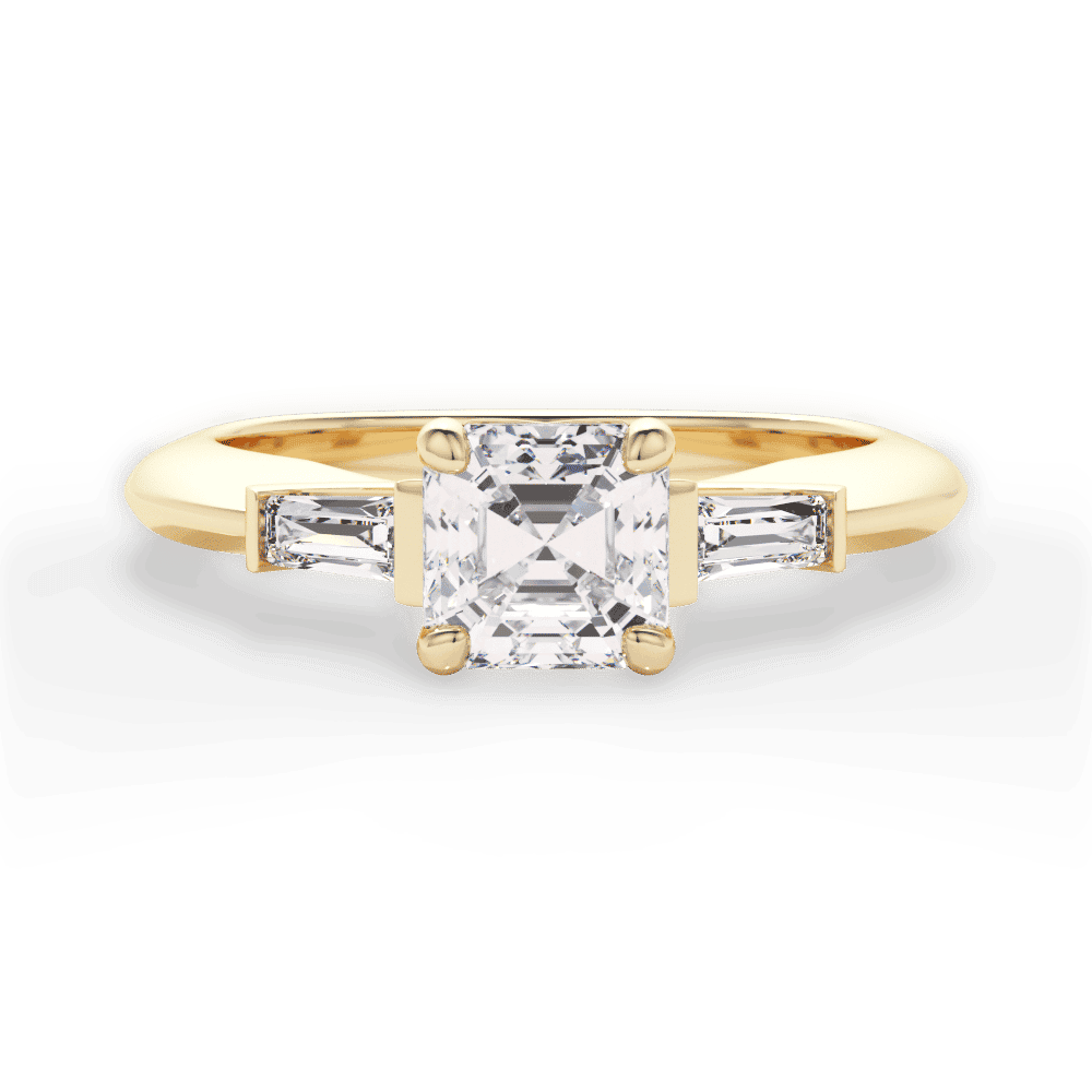 Asscher cut engagement on sale rings with baguettes