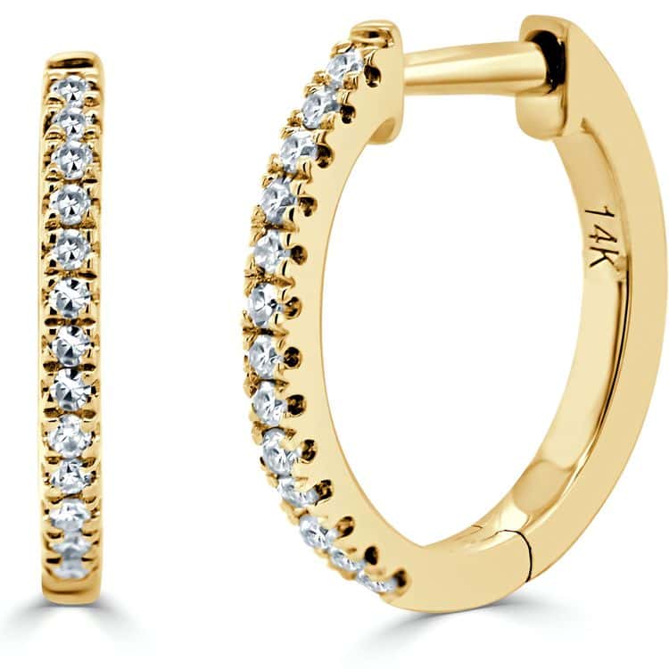 14kt Gold 0.09 CTW Diamond Huggie Earrings