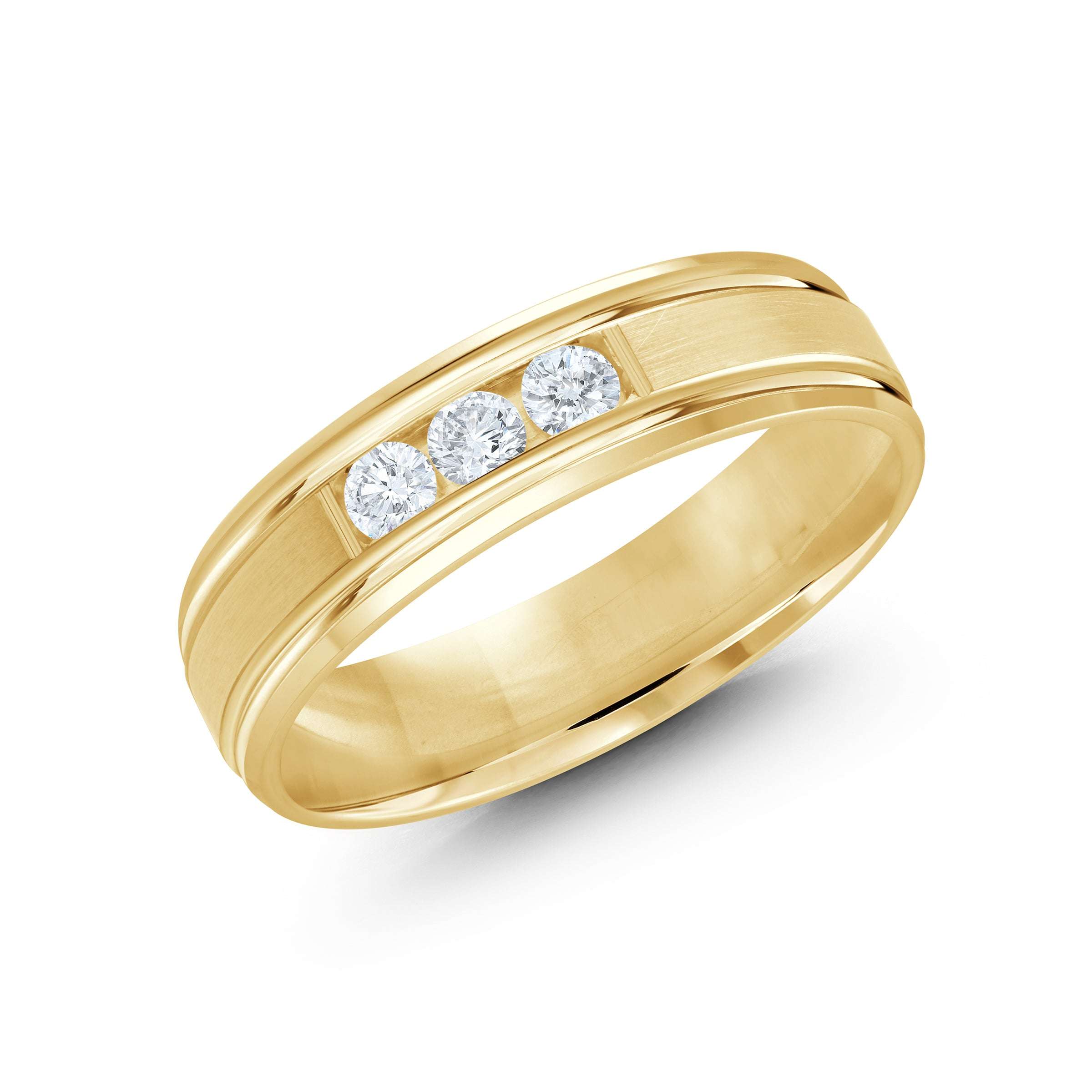 Men's 6mm 0.21 CTW Satin-finish Channel-set Diamond Wedding Ring
