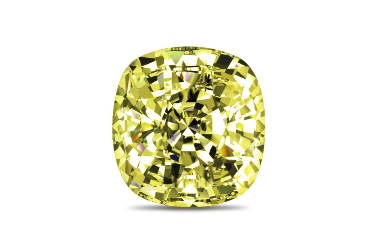 0.30 Carat Cushion Yellow Diamond