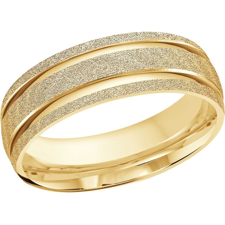 Men's Double Inlay Sandblast-finish Wedding Ring