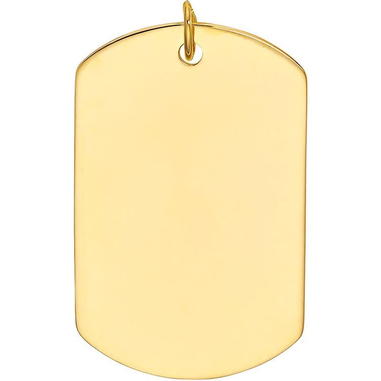 Men's 14kt Gold Large Engravable Dog Tag Pendant