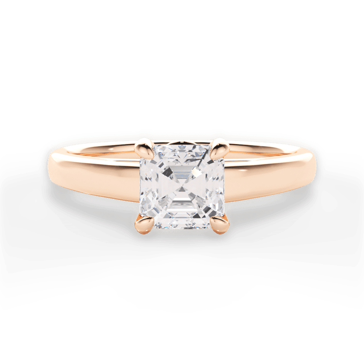 The Samira Asscher Cut 18kt Rose Gold Solitaire Diamond Cathedral Engagement Ring With Surprise Diamonds 1