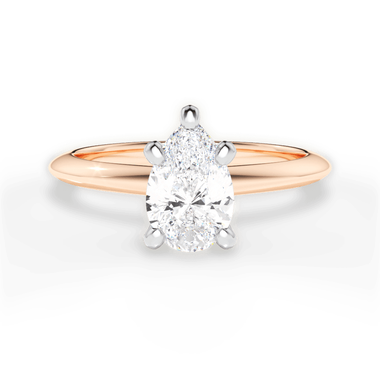 Solitaire Knife-Edge Engagement Ring / 1.11 Carat Pear Yellow Lab Diamond