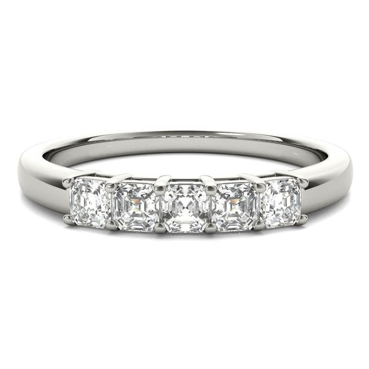 Five-Stone Asscher Cut Diamond Wedding Ring