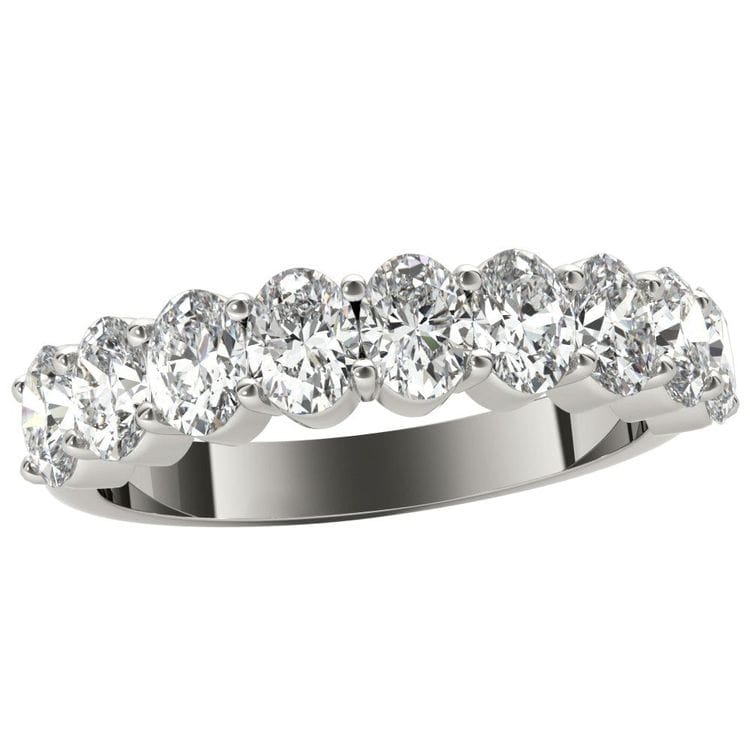 Nine-Stone Oval Cut Diamond Wedding Ring