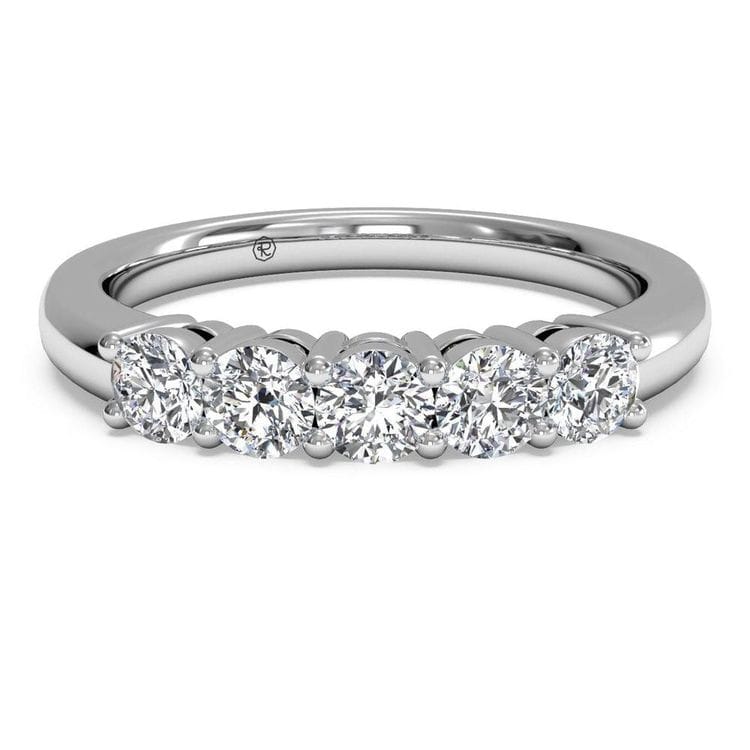 Five-Stone Round Cut Lab Diamond Wedding Ring